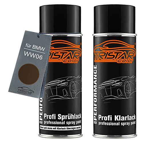 Autolack Spraydosen Set für BMW WW06 Frozen Bronze Metallic Basislack Klarlack Sprühdose 400ml von TRISTARcolor