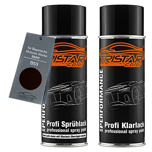 TRISTARcolor Autolack Spraydosen Set für Bayerische Motoren Werke/BMW B53 Sparkling Brown Metallic Basislack Klarlack Sprühdose 400ml von TRISTARcolor