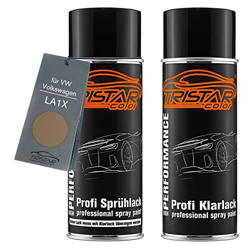 TRISTARcolor Autolack Spraydosen Set für VW/Volkswagen LA1X Titanium Beige Metallic Basislack Klarlack Sprühdose 400ml TRISTARcolor Autolack Spraydosen Set für VW/Volkswagen LA1X Titanium Beige Metallic Basislack Klarlack Sprühdose 400ml von TRISTARcolor