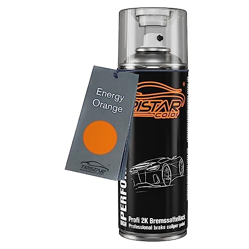 TRISTARcolor 2K Bremssattellack Energy Orange Spraydose Sprühdose Spritzlack Sprühlack 400ml schnelltrocknend von TRISTARcolor