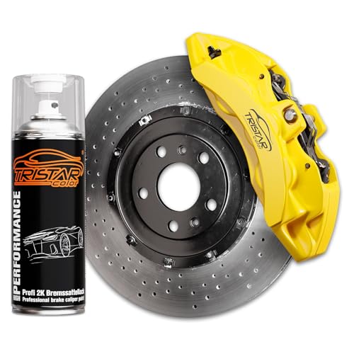 TRISTARcolor 2K Bremssattellack Flash Yellow Spraydose Sprühdose Spritzlack Sprühlack 400ml schnelltrocknend von TRISTARcolor