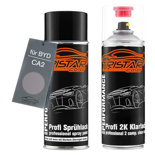 TRISTARcolor Autolack 2K Spraydosen Set für BYD CA2 Xi Xi Li Luo Lan Metallic Basislack 2 Komponenten Klarlack Sprühdose TRISTARcolor Autolack 2K Spraydosen Set für BYD CA2 Xi Xi Li Luo Lan Metallic Basislack 2 Komponenten Klarlack Sprühdose von TRISTARcolor