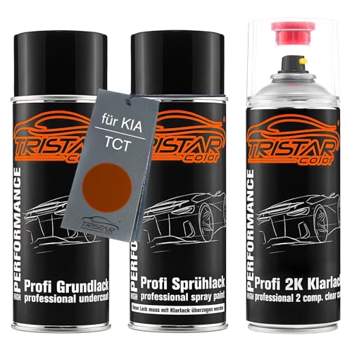 TRISTARcolor Autolack 2K Spraydosen Set für KIA TCT Terracotta Perl Grundlack Basislack 2 Komponenten Klarlack Sprühdose TRISTARcolor Autolack 2K Spraydosen Set für KIA TCT Terracotta Perl Grundlack Basislack 2 Komponenten Klarlack Sprühdose von TRISTARcolor