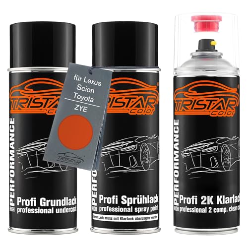 TRISTARcolor Autolack 2K Spraydosen Set für Lexus/Scion/Toyota ZYE Fine Orange Perl Grundlack Basislack 2 Komponenten Klarlack Sprühdose TRISTARcolor Autolack 2K Spraydosen Set für Lexus/Scion/Toyota ZYE Fine Orange Perl Grundlack Basislack 2 Komponenten Klarlack Sprühdose von TRISTARcolor