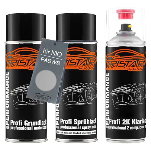 TRISTARcolor Autolack 2K Spraydosen Set für NIO PASWS Warm Silver Metallic Grundlack Basislack 2 Komponenten Klarlack Sprühdose TRISTARcolor Autolack 2K Spraydosen Set für NIO PASWS Warm Silver Metallic Grundlack Basislack 2 Komponenten Klarlack Sprühdose von TRISTARcolor