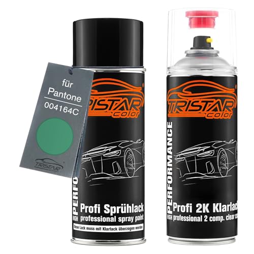 TRISTARcolor Autolack 2K Spraydosen Set für Pantone 004164C 4164C Green Basislack 2 Komponenten Klarlack Sprühdose TRISTARcolor Autolack 2K Spraydosen Set für Pantone 004164C 4164C Green Basislack 2 Komponenten Klarlack Sprühdose von TRISTARcolor