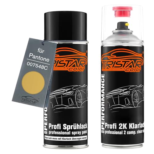 TRISTARcolor Autolack 2K Spraydosen Set für Pantone 007548C 7548C Yellow Basislack 2 Komponenten Klarlack Sprühdose TRISTARcolor Autolack 2K Spraydosen Set für Pantone 007548C 7548C Yellow Basislack 2 Komponenten Klarlack Sprühdose von TRISTARcolor