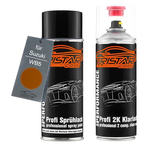 TRISTARcolor Autolack 2K Spraydosen Set für Suzuki WB5 Novel Orange Perl Metallic Basislack 2 Komponenten Klarlack Sprühdose TRISTARcolor Autolack 2K Spraydosen Set für Suzuki WB5 Novel Orange Perl Metallic Basislack 2 Komponenten Klarlack Sprühdose von TRISTARcolor