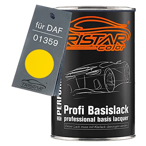 TRISTARcolor Autolack Dose spritzfertig für DAF 01359 Yellow H3670 Basislack 1,0 Liter 1000ml von TRISTARcolor
