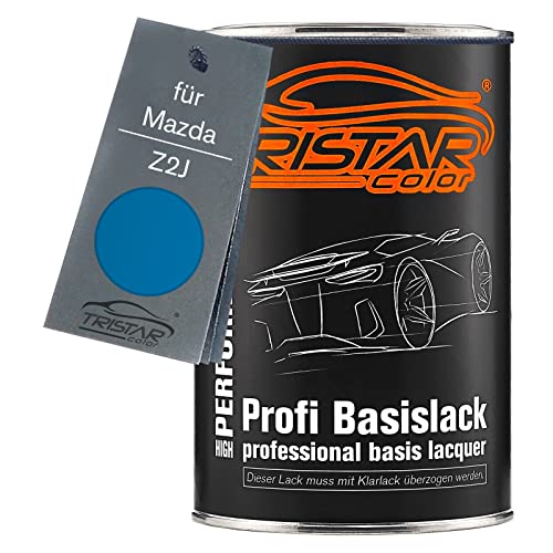 TRISTARcolor Autolack Dose spritzfertig für Mazda Z2J Cyprus Blue Metallic Basislack 1,0 Liter 1000ml von TRISTARcolor
