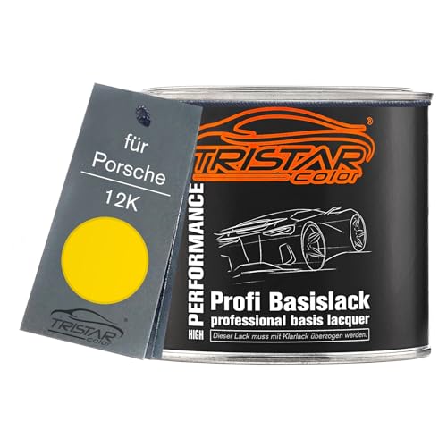 TRISTARcolor Autolack Dose spritzfertig für Porsche 12K Gelb Basislack 0,5L von TRISTARcolor