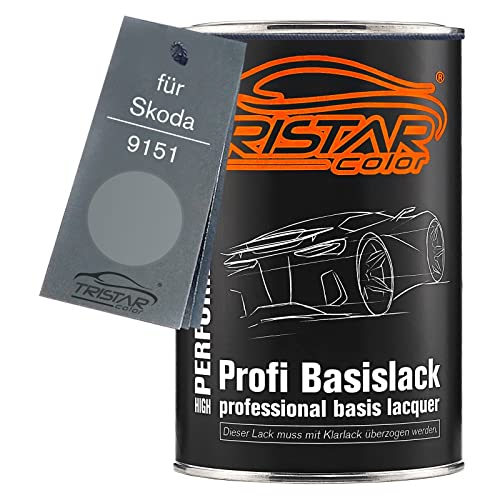 TRISTARcolor Autolack Dose spritzfertig für Skoda 9151 Stone Grey Basislack 1,0 Liter 1000ml von TRISTARcolor