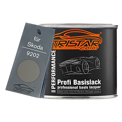 TRISTARcolor Autolack Dose spritzfertig für Skoda 9202 Cappuccino Beige Metallic/Bezova Metallic Basislack 0,5L von TRISTARcolor