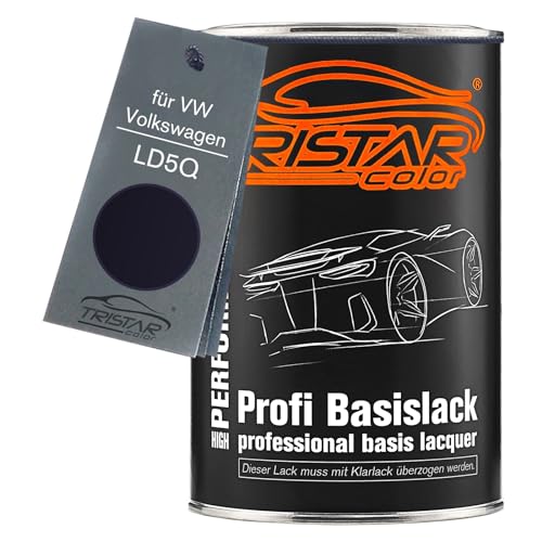 TRISTARcolor Autolack Dose spritzfertig für VW/Volkswagen LD5Q Shadow Blue Metallic/Shadowblau Metallic Basislack 1,0 Liter 1000ml von TRISTARcolor