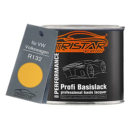 TRISTARcolor Autolack Dose spritzfertig für VW/Volkswagen R132 Postgelb Basislack 0,5L von TRISTARcolor