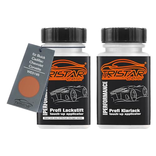 TRISTARcolor Autolack Lackstift Set für Buick/Cadillac/Chevrolet/Corvette WE5195 Medium Bronze Metallic Basislack Klarlack je 50ml von TRISTARcolor