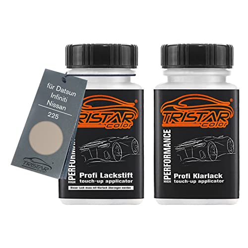 TRISTARcolor Autolack Lackstift Set für Datsun/Infiniti/Nissan 225 Reddish Beige Metallic Basislack Klarlack je 50ml von TRISTARcolor