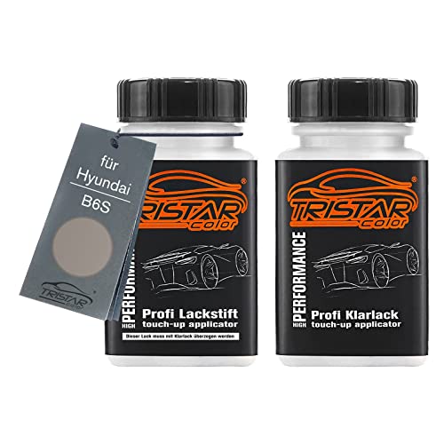 TRISTARcolor Autolack Lackstift Set für Hyundai B6S Silky Bronze Metallic Basislack Klarlack je 50ml von TRISTARcolor