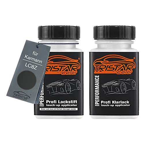 TRISTARcolor Autolack Lackstift Set für Karmann LC8Z Mocca Brown Perl/Moccaanthrazit Perl Basislack Klarlack je 50ml von TRISTARcolor