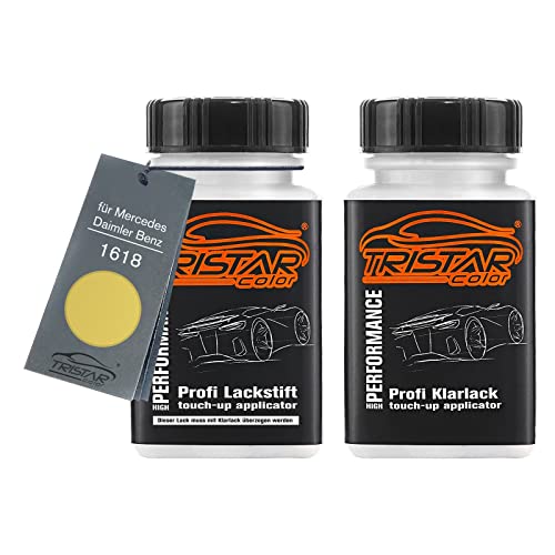 TRISTARcolor Autolack Lackstift Set für Mercedes/Daimler Benz 1618 Mimosengelb Basislack Klarlack je 50ml TRISTARcolor Autolack Lackstift Set für Mercedes/Daimler Benz 1618 Mimosengelb Basislack Klarlack je 50ml von TRISTARcolor