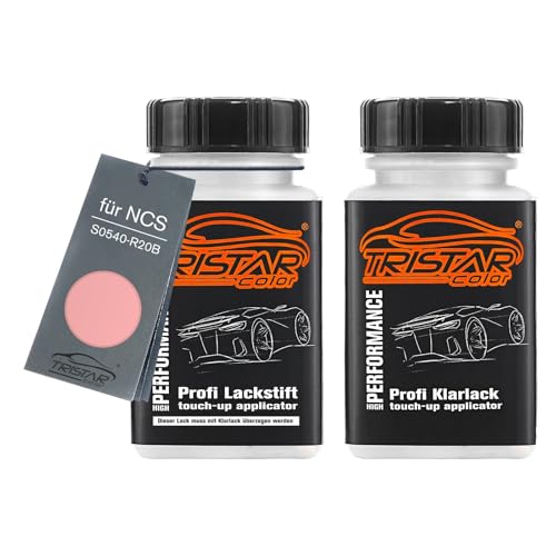 TRISTARcolor Autolack Lackstift Set für NCS S0540-R20B Light Pink Basislack Klarlack je 50ml von TRISTARcolor