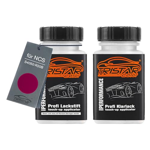 TRISTARcolor Autolack Lackstift Set für NCS S4050-R20B Pink Basislack Klarlack je 50ml von TRISTARcolor