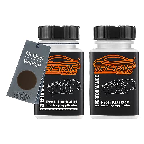 TRISTARcolor Autolack Lackstift Set für Opel W462P Brown Perl Metallic/Braun Perl Metallic Basislack Klarlack je 50ml von TRISTARcolor