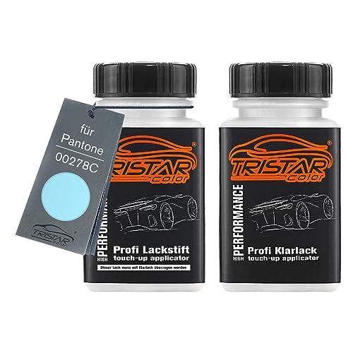 TRISTARcolor Autolack Lackstift Set für Pantone 00278C 278C Blue Basislack Klarlack je 50ml von TRISTARcolor