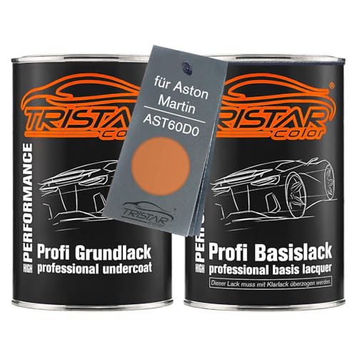 TRISTARcolor Autolack Set Dose spritzfertig für Aston Martin AST60D0 Golden Saffron Metallic Grundlack + Basislack 2,0 Liter 2000ml von TRISTARcolor