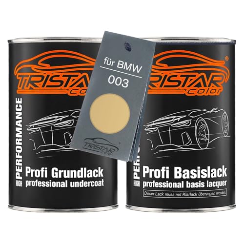 TRISTARcolor Autolack Set Dose spritzfertig für BMW 003 Condor Yellow Grundlack + Basislack 2,0 Liter 2000ml von TRISTARcolor