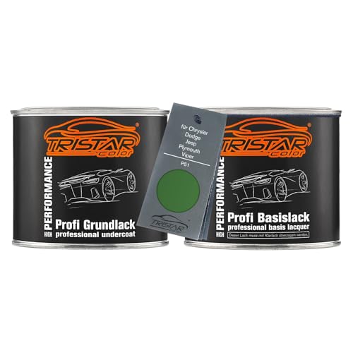 TRISTARcolor Autolack Set Dose spritzfertig für Chrysler/Dodge/Jeep/Plymouth/Viper P51 Servpro Green Grundlack + Basislack 1,0L von TRISTARcolor