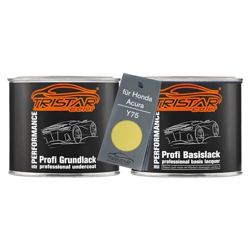 TRISTARcolor Autolack Set Dose spritzfertig für Honda/Acura Y75 Carnival Yellow II Grundlack + Basislack 1,0L von TRISTARcolor