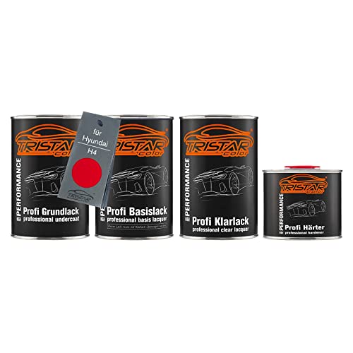TRISTARcolor Autolack Set Dose spritzfertig für Hyundai H4 Electric Red Grundlack + Basislack + 2K Klarlack 3,5L von TRISTARcolor