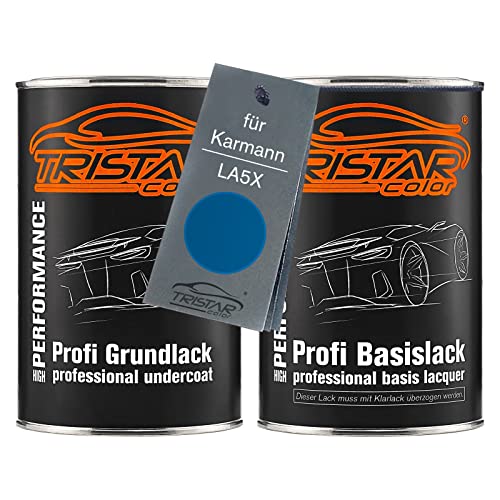 TRISTARcolor Autolack Set Dose spritzfertig für Karmann LA5X Diving Blue Metallic Grundlack + Basislack 2,0 Liter 2000ml von TRISTARcolor