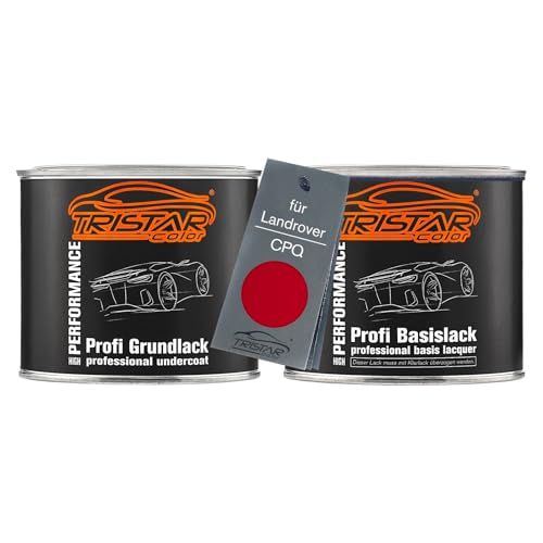 TRISTARcolor Autolack Set Dose spritzfertig für Landrover CPQ Rutland Red Grundlack + Basislack 1,0L von TRISTARcolor
