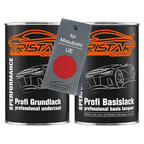 TRISTARcolor Autolack Set Dose spritzfertig für Mitsubishi UE New Safari Red Grundlack + Basislack 2,0 Liter 2000ml von TRISTARcolor