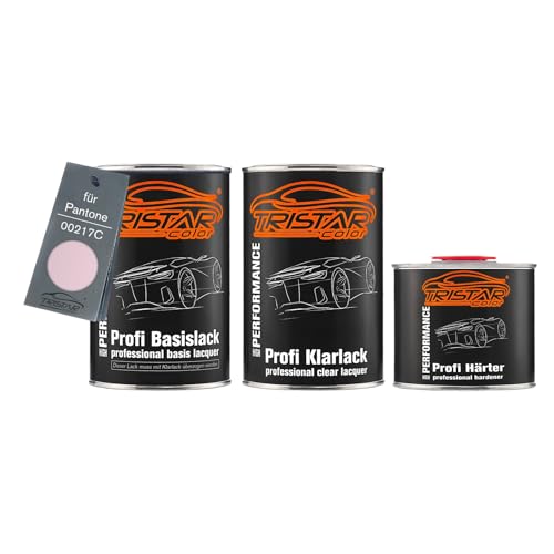 TRISTARcolor Autolack Set Dose spritzfertig für Pantone 00217C 217C Light Pink Basislack + 2K Klarlack 2,5L von TRISTARcolor
