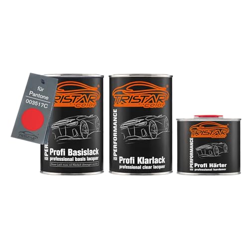 TRISTARcolor Autolack Set Dose spritzfertig für Pantone 003517C 3517C Red Basislack + 2K Klarlack 2,5L von TRISTARcolor