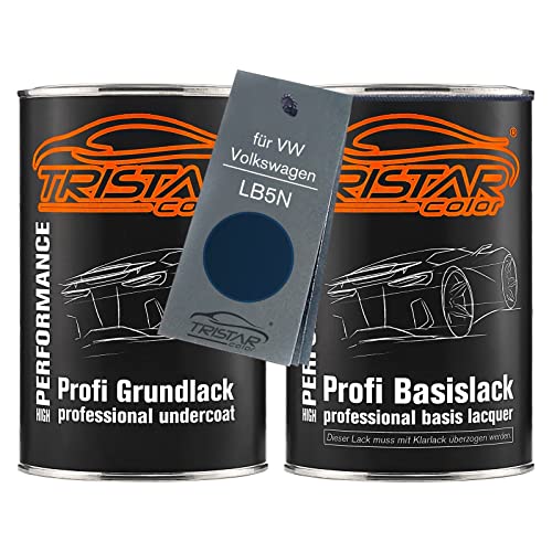 TRISTARcolor Autolack Set Dose spritzfertig für VW/Volkswagen LB5N Indigoblau Perl Grundlack + Basislack 2,0 Liter 2000ml von TRISTARcolor