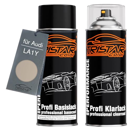 TRISTARcolor Autolack Spraydosen Set für Audi LA1Y Kalahari Beige Metallic/Golden Metallic Basislack Klarlack Sprühdose 400ml TRISTARcolor Autolack Spraydosen Set für Audi LA1Y Kalahari Beige Metallic/Golden Metallic Basislack Klarlack Sprühdose 400ml von TRISTARcolor