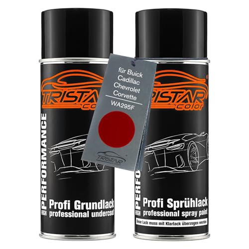 TRISTARcolor Autolack Spraydosen Set für Buick/Cadillac/Chevrolet/Corvette WA295F Jinx Metallic 1 Perl X. Grundlack Basislack Sprühdose 400ml von TRISTARcolor