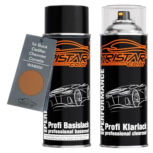TRISTARcolor Autolack Spraydosen Set für Buick/Cadillac/Chevrolet/Corvette WA8000 Camel Tan Metallic Basislack Klarlack Sprühdose 400ml TRISTARcolor Autolack Spraydosen Set für Buick/Cadillac/Chevrolet/Corvette WA8000 Camel Tan Metallic Basislack Klarlack Sprühdose 400ml von TRISTARcolor