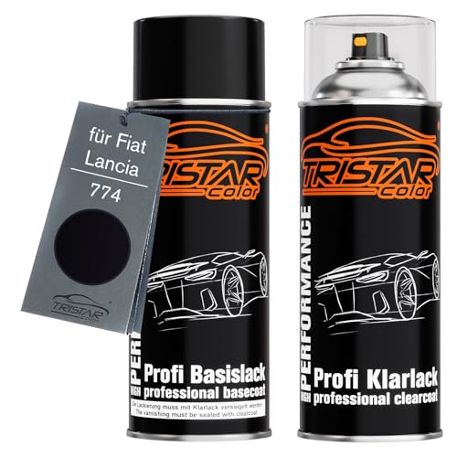 TRISTARcolor Autolack Spraydosen Set für Fiat/Lancia 774 Blu Basislack Klarlack Sprühdose 400ml von TRISTARcolor