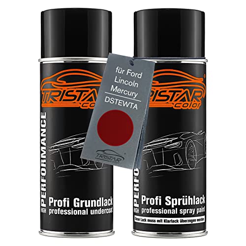 Autolack Spraydosen Set für Ford/Lincoln/Mercury DSTEWTA Ruby Red Metallic Grundlack Basislack Sprühdose 400ml von TRISTARcolor