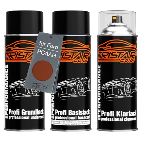 TRISTARcolor Autolack Spraydosen Set für Ford PCAAH Maple Red Metallic Grundlack Basislack Klarlack Sprühdose 400ml TRISTARcolor Autolack Spraydosen Set für Ford PCAAH Maple Red Metallic Grundlack Basislack Klarlack Sprühdose 400ml von TRISTARcolor