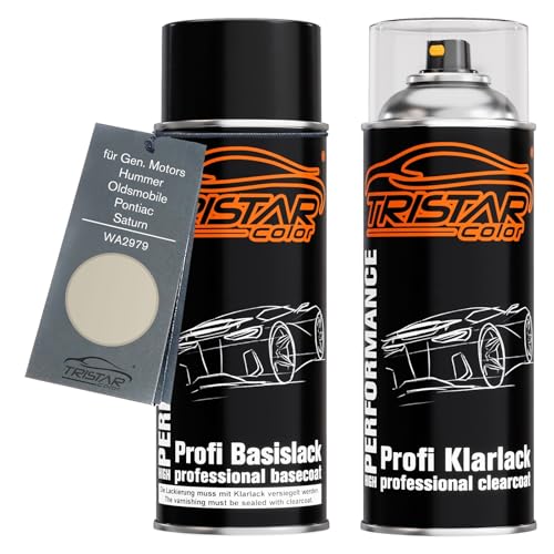TRISTARcolor Autolack Spraydosen Set für Gen. Motors/Hummer/Oldsmobile/Pontiac/Saturn WA2979 Adobe Beige Basislack Klarlack Sprühdose 400ml TRISTARcolor Autolack Spraydosen Set für Gen. Motors/Hummer/Oldsmobile/Pontiac/Saturn WA2979 Adobe Beige Basislack Klarlack Sprühdose 400ml von TRISTARcolor