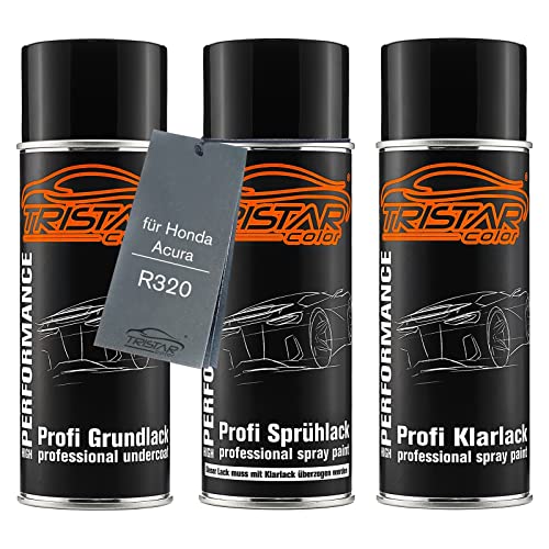 TRISTARcolor Autolack Spraydosen Set für Honda/Acura R320 Pearl Sienna Red Perl Grundlack Basislack Klarlack Sprühdose 400ml von TRISTARcolor