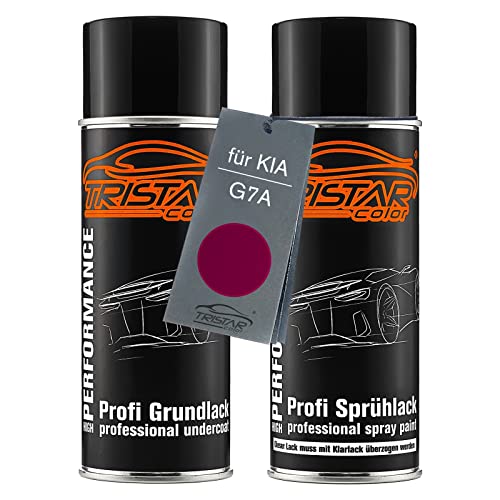TRISTARcolor Autolack Spraydosen Set für KIA G7A Pop Orange Perl Metallic Grundlack Basislack Sprühdose 400ml von TRISTARcolor