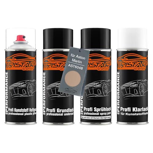 TRISTARcolor Autolack Spraydosen Set für Kunststoff Stoßstange für Aston Martin AST6048 Solar Bronze Perl Metallic Haftgrund Grundlack Basislack Klarlack mit Weichmacher Sprühdose TRISTARcolor Autolack Spraydosen Set für Kunststoff Stoßstange für Aston Martin AST6048 Solar Bronze Perl Metallic Haftgrund Grundlack Basislack Klarlack mit Weichmacher Sprühdose von TRISTARcolor