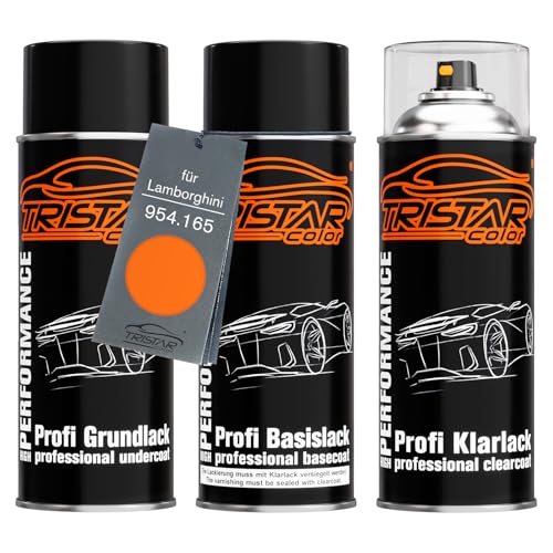 TRISTARcolor Autolack Spraydosen Set für Lamborghini 954.165 Orange Perl Grundlack Basislack Klarlack Sprühdose 400ml TRISTARcolor Autolack Spraydosen Set für Lamborghini 954.165 Orange Perl Grundlack Basislack Klarlack Sprühdose 400ml von TRISTARcolor